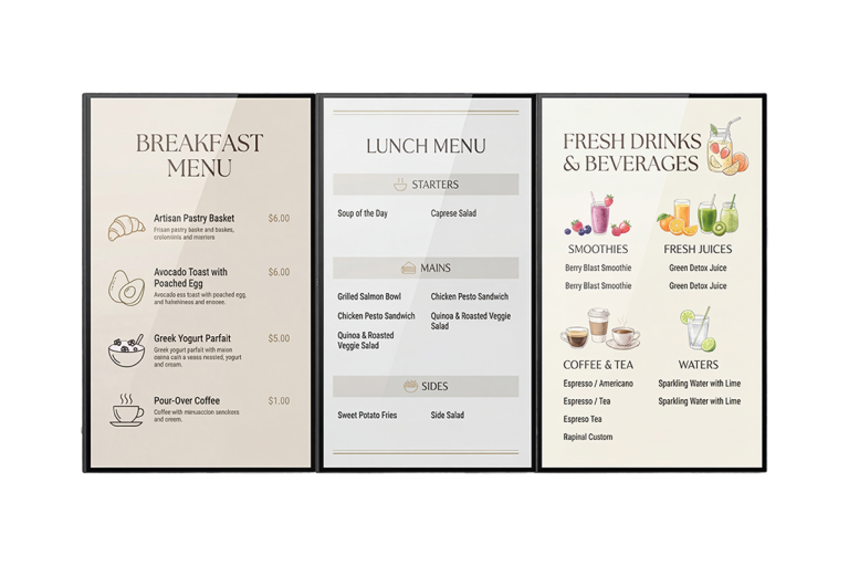 Digital menu board