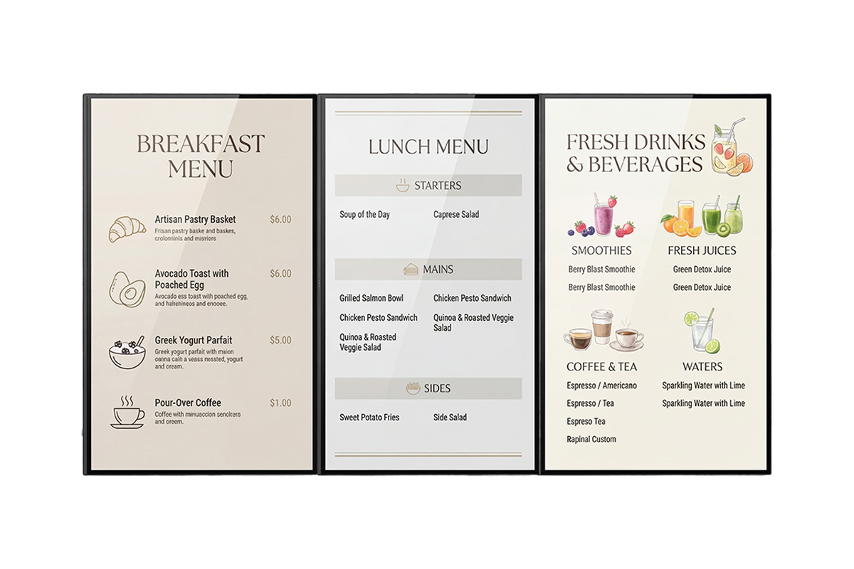 Digital menu board