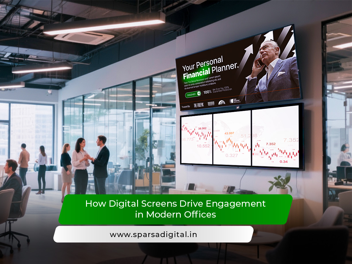 How Digital Screens Drive Engagement in Modern Offices