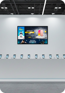 In room screen ads for Exhibition