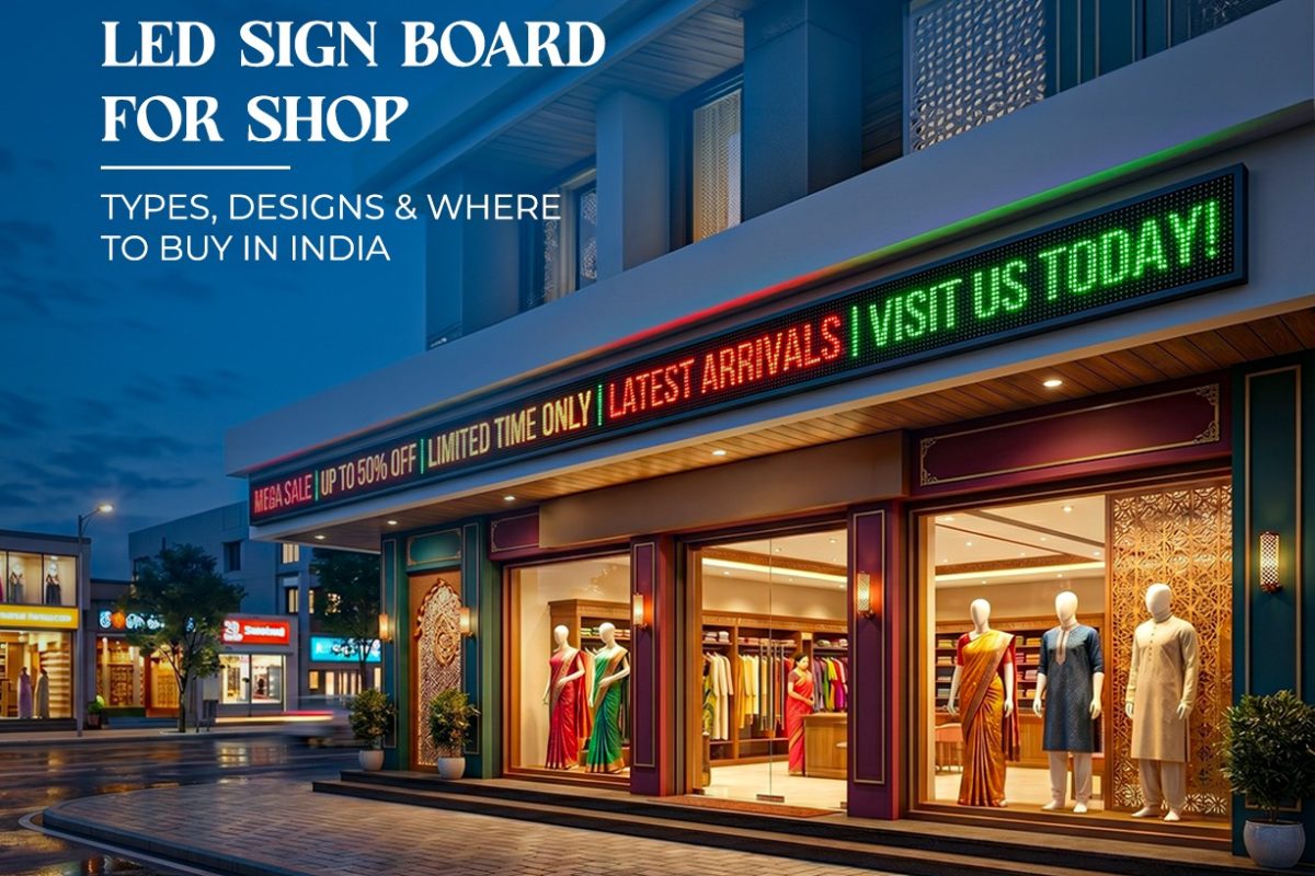 LED Sign Board for Shop Types, Designs & Where to Buy in India