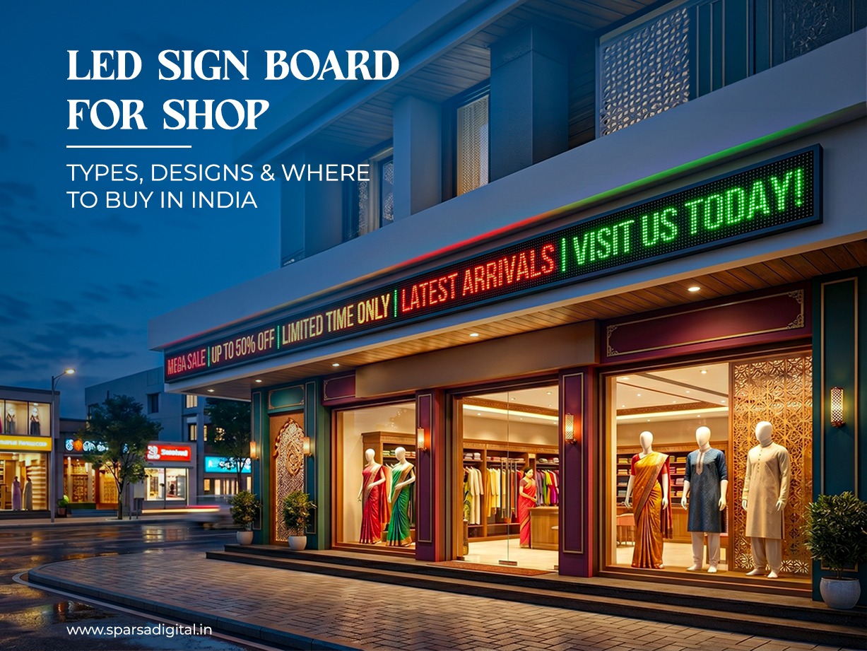 LED Sign Board for Shop Types, Designs & Where to Buy in India