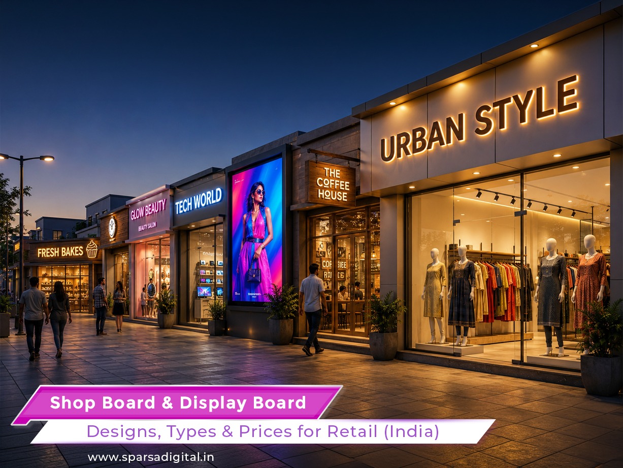 Shop Board & Display Board Designs, Types & Prices for Retail (India)